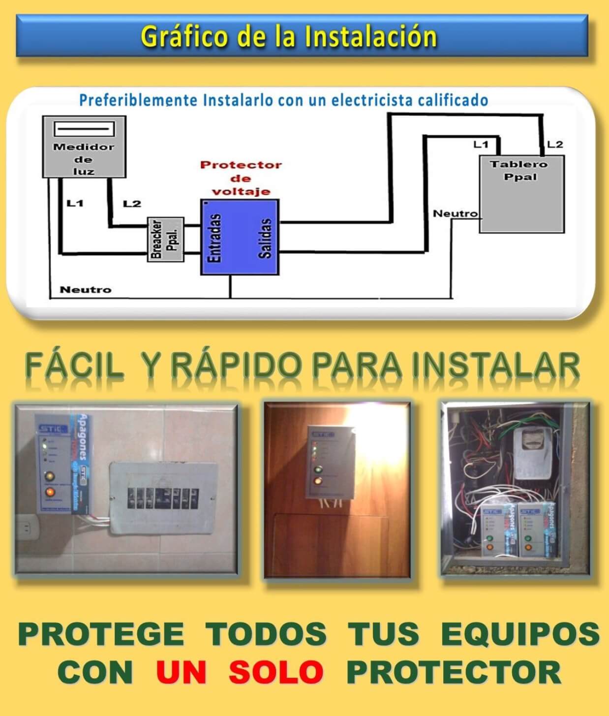 Protector de voltaje para casas y negocios sticpbfu1 y PG1